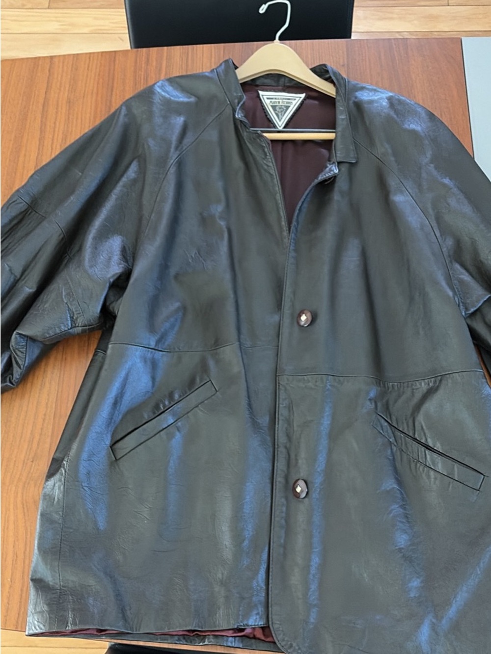 Vintage Marvin Richards Dark Brown Leather Jacket with Mink Liner